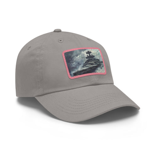 Unisex white Star Wars baseball cap with Star Destroyer patch.