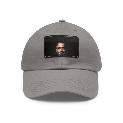 Barack Obama Edition baseball cap in white with brown patch.
