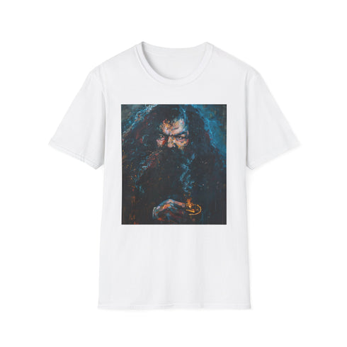 Charcoal cotton T-shirt featuring vibrant Rubeus Hagrid portrait design