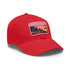 Miami Sunset horizon baseball cap in white with light brown patch.