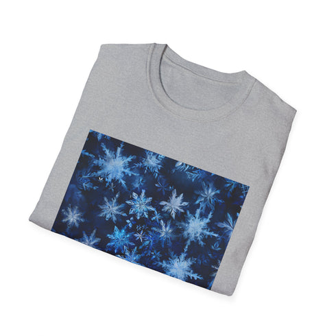 Charcoal cotton T-shirt with symmetrical nature-inspired pattern perfect for summer