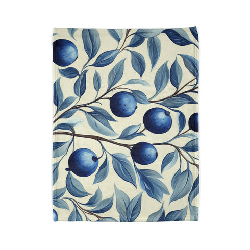 William Morris Willow Bough Botanical Plush Fleece Throw Blanket - View 4 | Prints With Passion