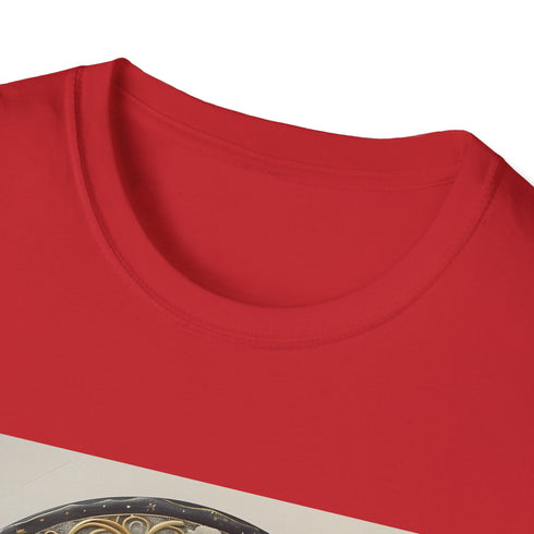 Charcoal cotton t-shirt with mandala sun and moon design