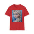 Charcoal cotton T-shirt featuring vibrant Elsa painting crew neck regular fit