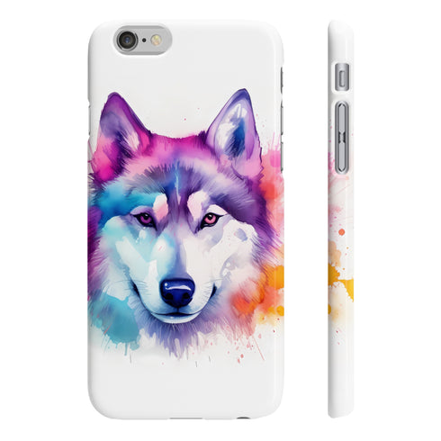 Arctic beauty glossy phone case with husky eyes for iPhone 7 Plus.