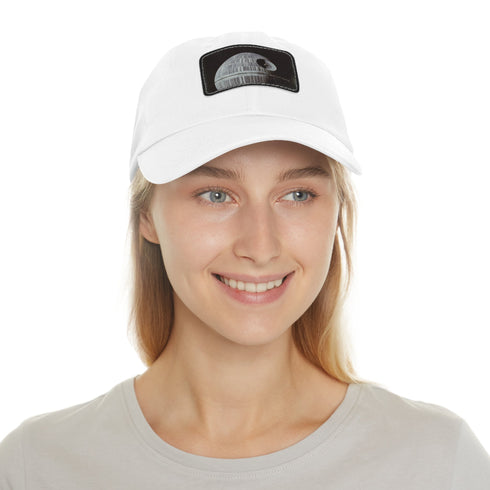 Galactic Empire Death Star Baseball Cap, White / Light Brown Rectangle