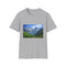 Charcoal cotton crew neck T-shirt with majestic French Alps graphic