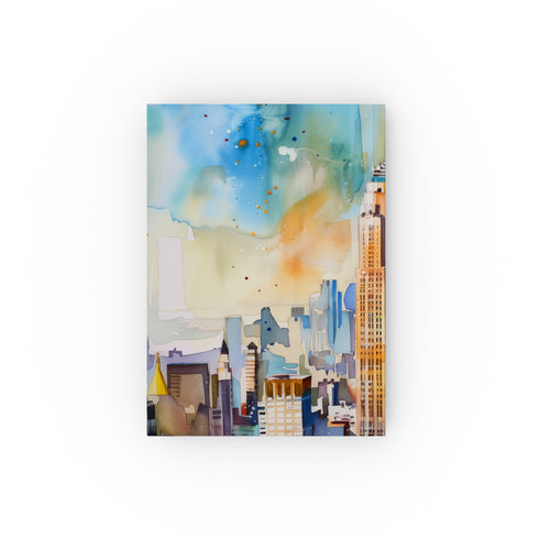 Empire State of Mind: New York City Journal with iconic Empire State Building watercolor cover, perfect for documenting adventures and reflections, high-quality material, great gift option