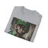Vibrant charcoal crew neck T-shirt with Luigi painting and unique summer design