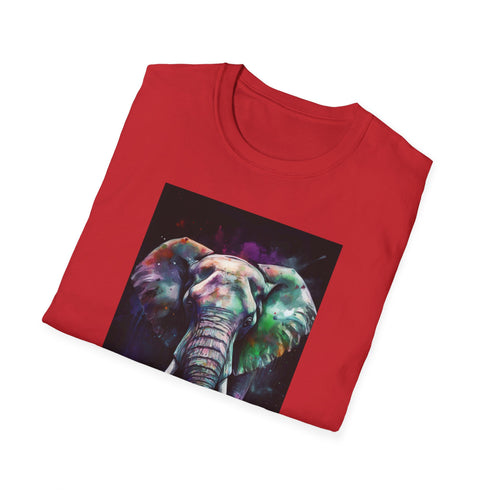 Soft charcoal elephant graphic T-shirt cotton crew neck regular fit
