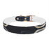 Stylish black onyx artisan tile dog collar for medium dogs.