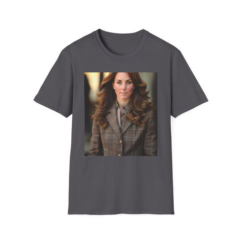 Charcoal cotton T-shirt featuring Duchess of Cambridge graphic in regular fit
