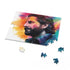 Vibrant neon Bradley Cooper watercolor puzzle with 120 pieces.
