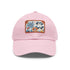 Floral print baseball cap with colorful flower pattern, white/light brown.
