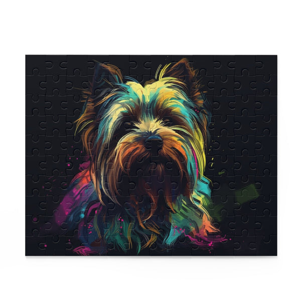Charming Yorkie jigsaw puzzle for dog lovers and puzzle enthusiasts.