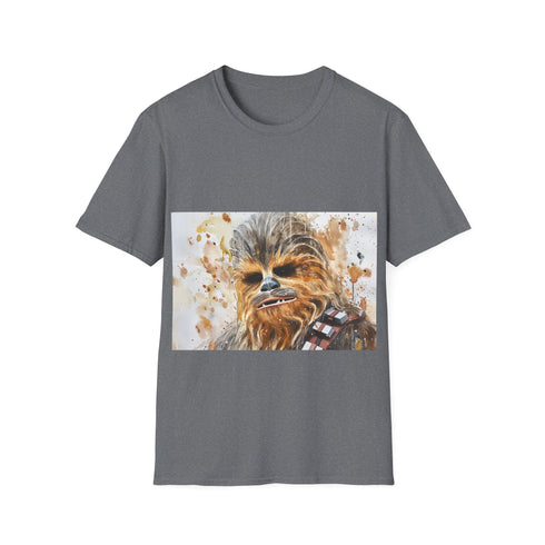 Chewbacca Watercolor Tshirt: Furry, Charcoal DTG tee, Regular fit.