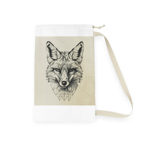 Fox Geometric Laundry Bag - Stylish laundry organization with bold fox design, perfect for adding fun to your routine
