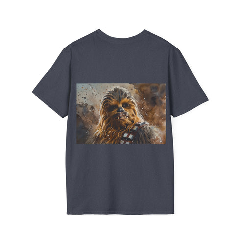 Watercolor Chewbacca charcoal t-shirt featuring cotton crew neck and regular fit
