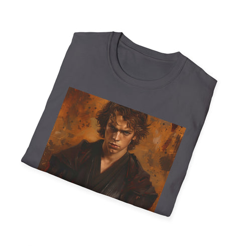 Charcoal cotton T-shirt featuring vibrant Anakin Skywalker painting