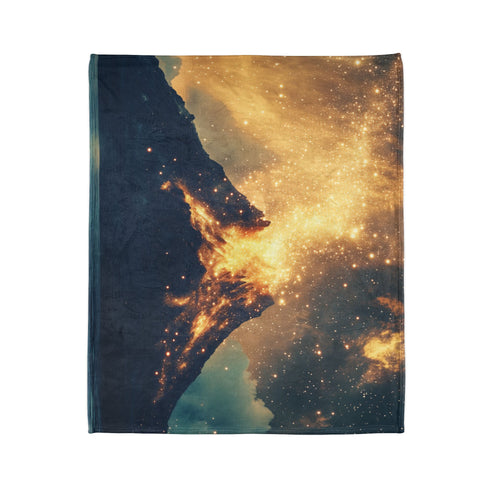 Inverted Volcano Raining Stardust — Plush Fleece Throw Blanket — Product Detail View 7