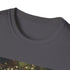 Charcoal forest-themed cotton t-shirt with woodland creature design