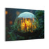 City Inside a Glowing Mushroom Cap Stretched Canvas Wall Art