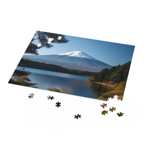 Vibrant Mount Fuji jigsaw puzzle with intricate details and vibrant colors.
