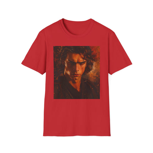 Vivid charcoal T-shirt with Anakin Skywalker painting in soft cotton fabric