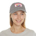 Lovable Lab baseball cap in white with light brown patch variant