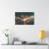 Giant Eye above a Burning City Stretched Canvas Wall Art