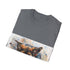 Adorable German Shepherd Puppy Tee in Charcoal, size S, watercolor design.