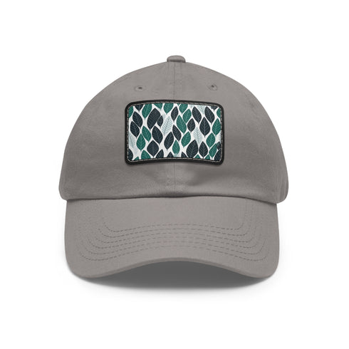 Green leaf pattern baseball cap with unique ferret texture design.