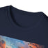 Charcoal cotton T-shirt featuring El Nido sunset painting with vibrant colors