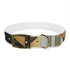 Chic black onyx abstract art deco patterned dog collar for medium dogs.