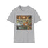 Charcoal soft cotton T-shirt featuring vintage camper van interior graphic