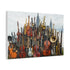 City Skyline Made of Musical Instruments Stretched Canvas Wall Art