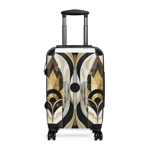 Abstract Deco Black Suitcase With Unique Eye-Catching Art Deco Patterns
