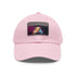 Neon hamster baseball cap in white with light brown patch.