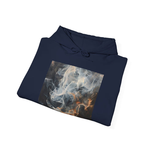 Navy smoke and shadow exploration hoodie - ethereal, mesmerizing, comforting comfort