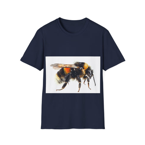 Watercolor bumblebee tee in charcoal, crew neck, regular fit.