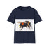 Watercolor bumblebee tee in charcoal, crew neck, regular fit.