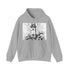 Hand-drawn navy coastal lighthouse hoodie for men and women.