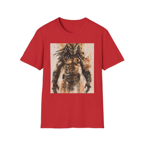 Charcoal Predator t-shirt featuring detailed alien hunter graphic for sci-fi fans