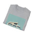 Vintage camper van graphic charcoal t-shirt for men and women.