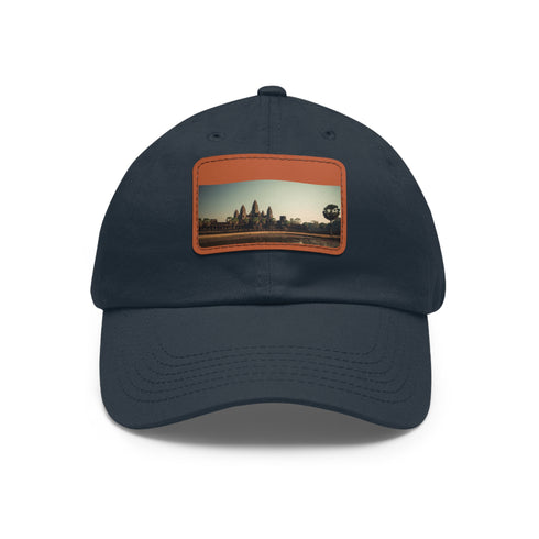 Angkor Wat Tribute Hat in White with Light Brown Patch