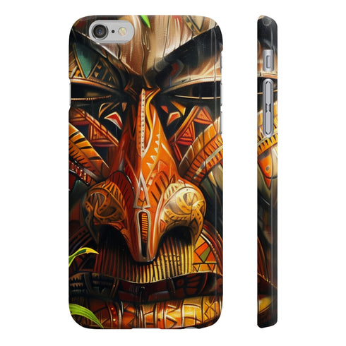 Traditional Fijian mask phone case, glossy for iPhone 7 Plus.
