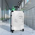 Chic minimalist black face suitcase for travel accessories, small size.