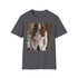 Charcoal cotton crew neck T-shirt with Kate Middleton inspired elegant design