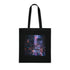 Cyberpunk Metropolis Black Cotton DTG Tote Bag Neon Cityscape Print