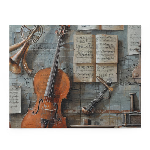 Musical Mix Puzzle - Vibrant music notes and instruments design for music lovers and puzzle enthusiasts